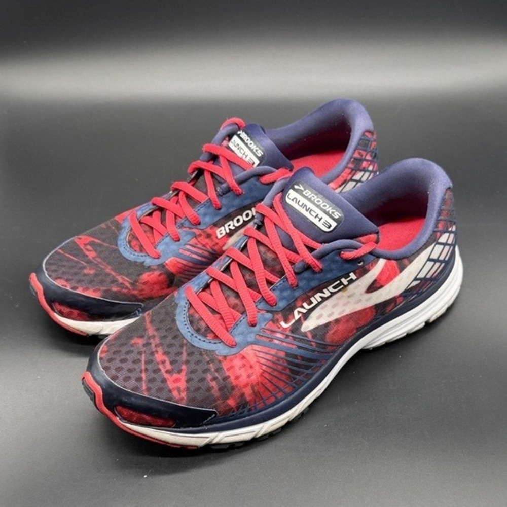 Brooks‎ Launch 3 Women Running Shoes Red Blue Mesh Athletic Sneakers Size 10